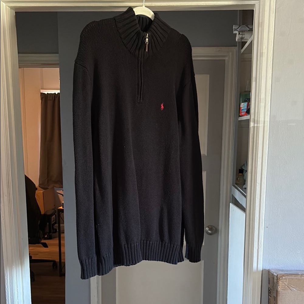 Ralph Lauren Men's Black Zip-Up Sweater